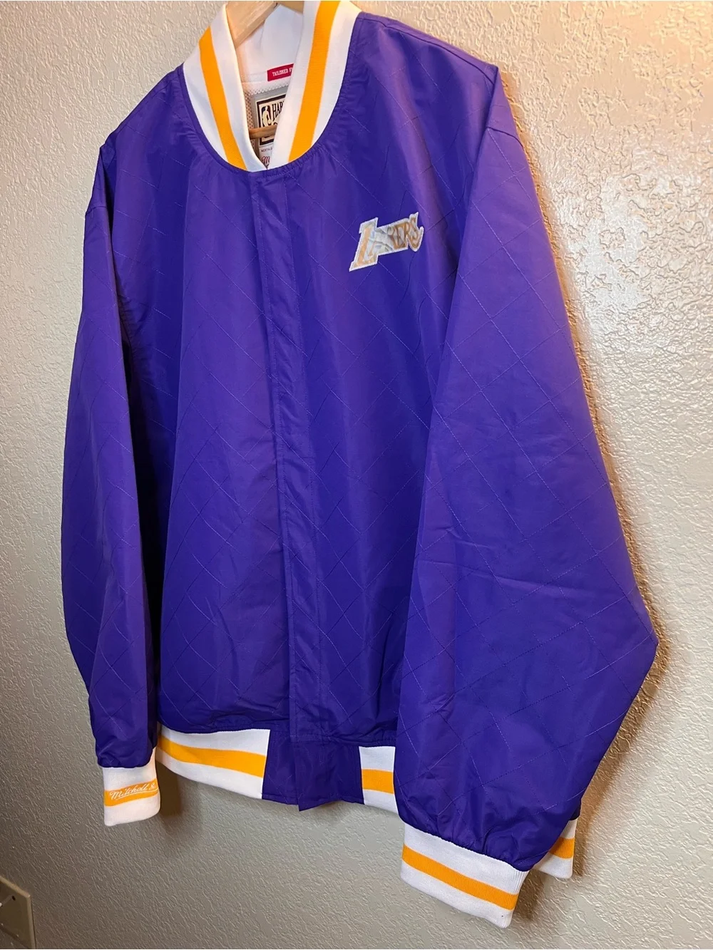 Lakers Mitchell & Ness Hardwood Classics 75th Anniversary Warmup Jacket Size XXL
